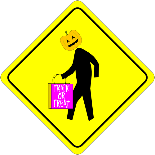 Halloween jalankulkija varoitus merkki vektori ClipArt