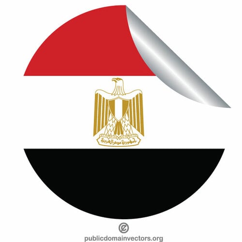 मिस्र के ध्वज के साथ स्टीकर छीलने