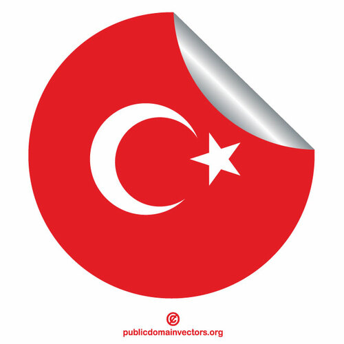 Tyrkisk flagg peeling klistremerke