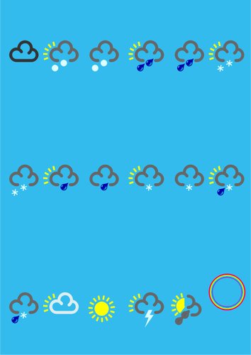 Image vectorielle des symboles de prévisions météo couleur