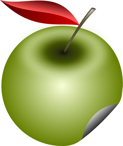 Vector illustration of green apple sticker