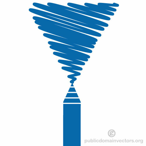 Синий карандаш векторное изображение