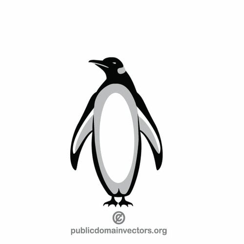 पेंगुइन मोनोक्रोम वेक्टर छवि