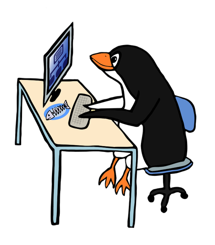 Penguin admin vector illustration