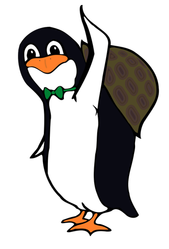 Turtle penguin vector drawing