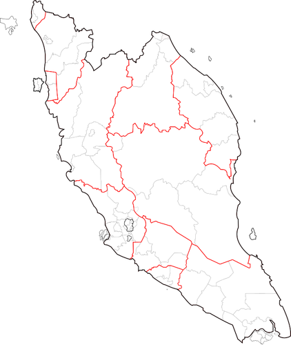 Karta över halvön Malaysia