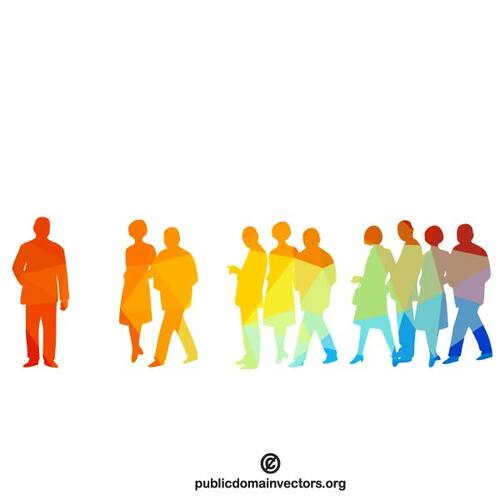 People silhouette vector