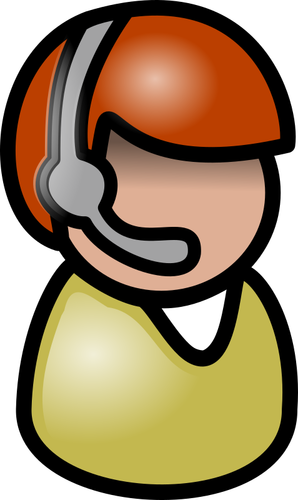 Mannelijke Indiase telefoon operator pictogram vector tekening