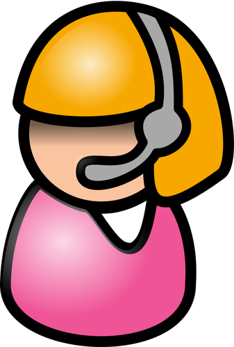 Vector image of Indian woman with blonde hair telephone operator icon