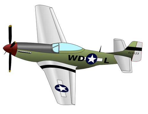 P51 ムスタング戦闘機平面ベクトル画像