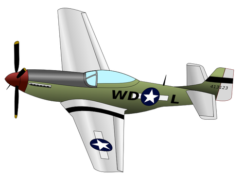 P-51 战斗机平面矢量图像