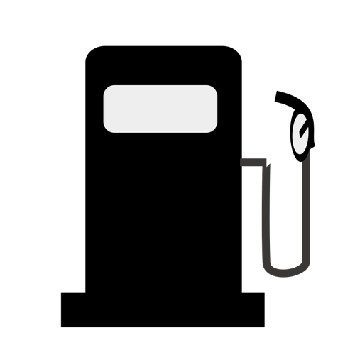 Černobílé ilustrace čerpací stanice ikony