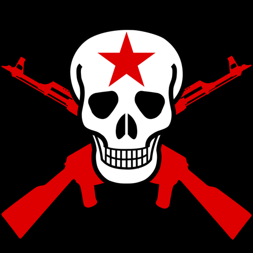 Skull and crossed guns