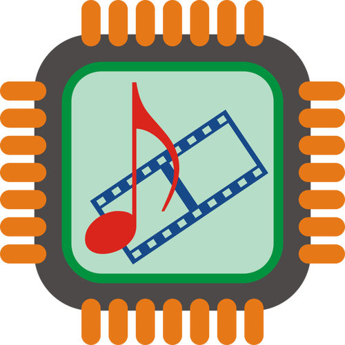 Ilustracja wektorowa stylizowane multimedialnych przełącznik ikony