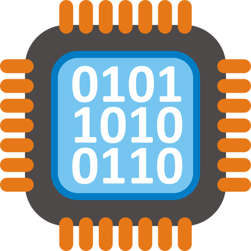 Digital signal processor vector illustration