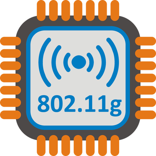 802.11 g WiFi de copeau icône stylisé vector clipart