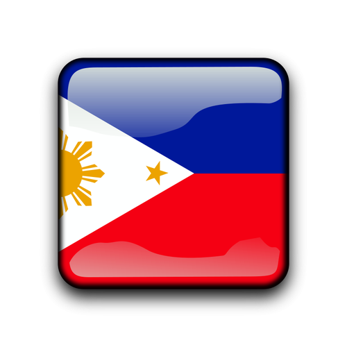 Botón de Filipinas vector bandera