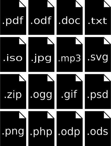 PC file type icons vector image