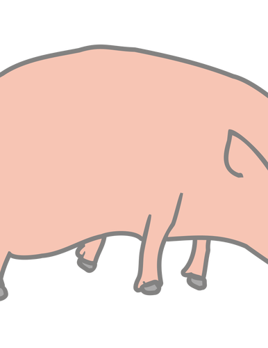 Gambar vektor orgami patung babi