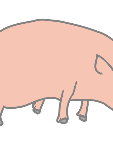 Vector image of orgami sculpture of pig