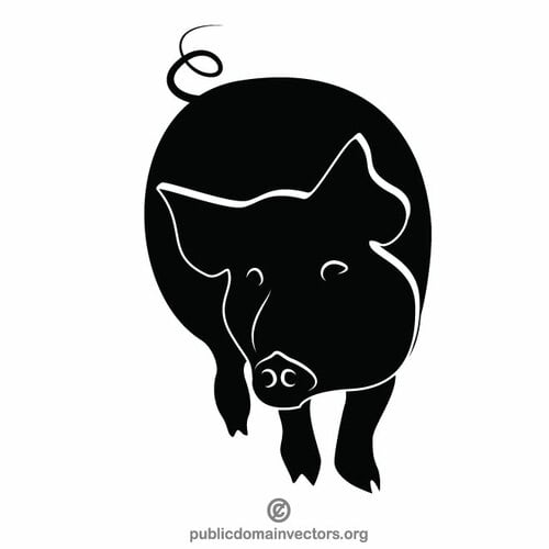 Silhouet van een varken clip art afbeelding