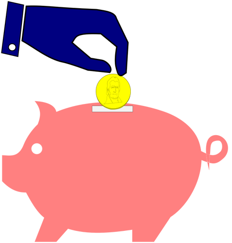 Cartoon piggy bank | Public domain vectors