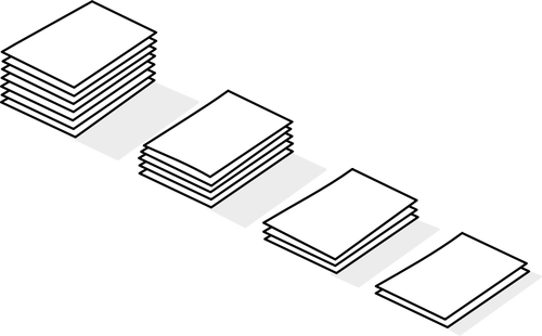 Piles of paper line art vector clip art