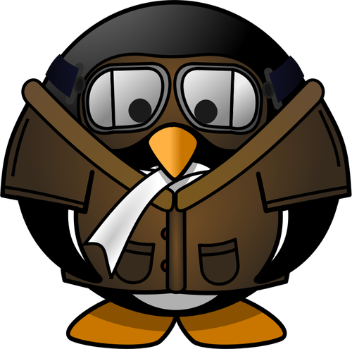 Tux pilot vector illustration