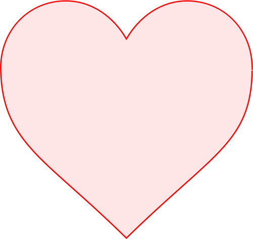 Corazón de color rosa con borde rojo vector de imagen