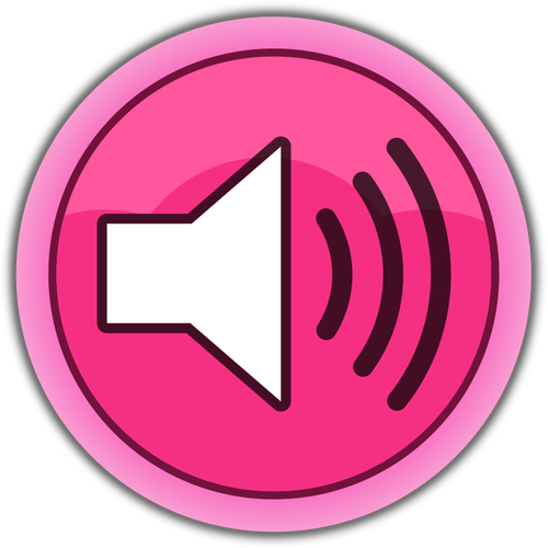 Růžové tlačítko "zvuk v"