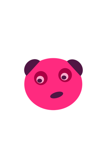 Pelúcia rosa com orelhas roxas