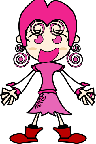 Pinky girl vector drawing