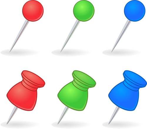 Three pins and vector image