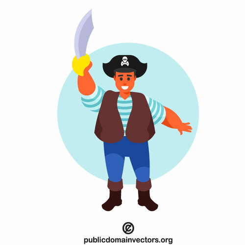 Pirate with a raised sword