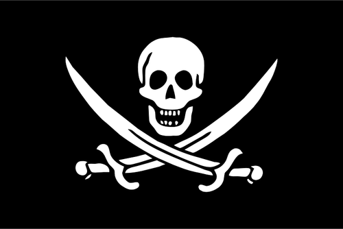 Vector clip art of pirate jack in black and white