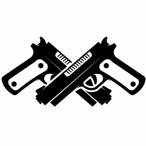 Pistols silhouette stencil clip art