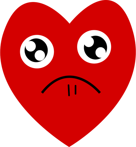 Red heart wants your sympathy vector drawing