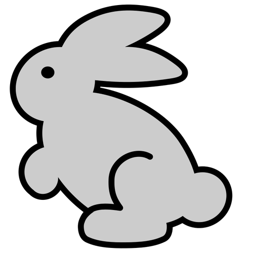 black and white rabbit clipart