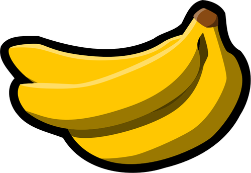 香蕉果实矢量剪贴画的颜色标志