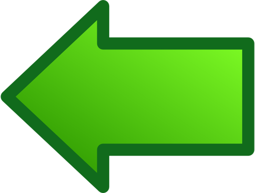 Green arrow pointing left vector image