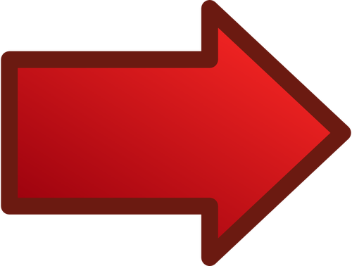 Rød pil som peker rett vektor image