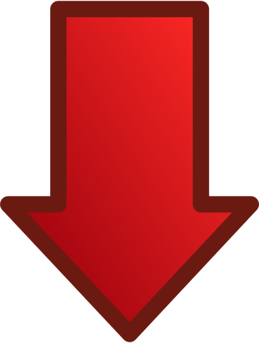 Red arrow pointing down vector image