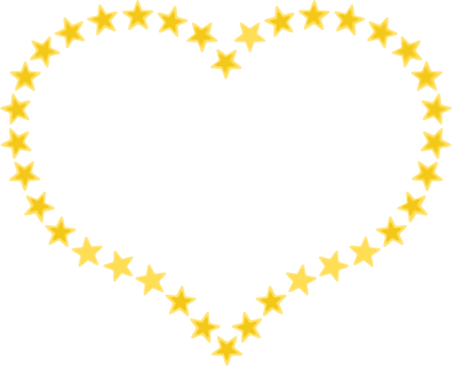 Yellow heart vector graphics