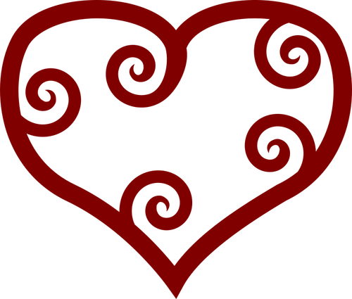 Valentin Red Maori Herz Vektor-ClipArt