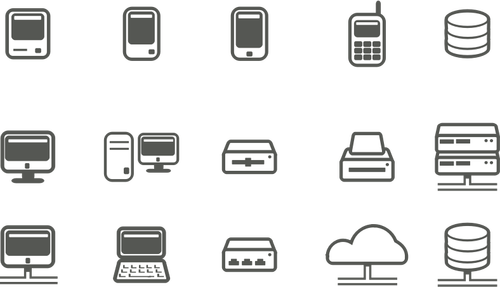 Image vectorielle du choix icônes ordinateur & réseau