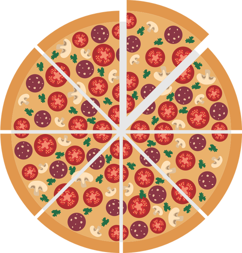 ピザのカット パブリックドメインのベクトル