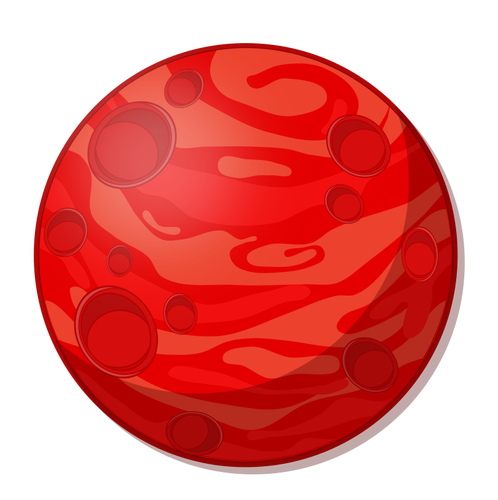 Kreslený červená planeta