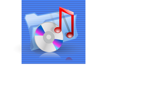 Blue background music file link computer icon vector drawing