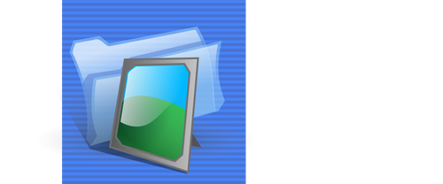 Blue background photo document icon computer icon vector illustration