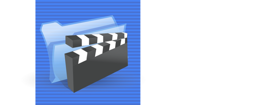 Niebieskim tle plików multimedialnych łącza komputera ikona wektorowa